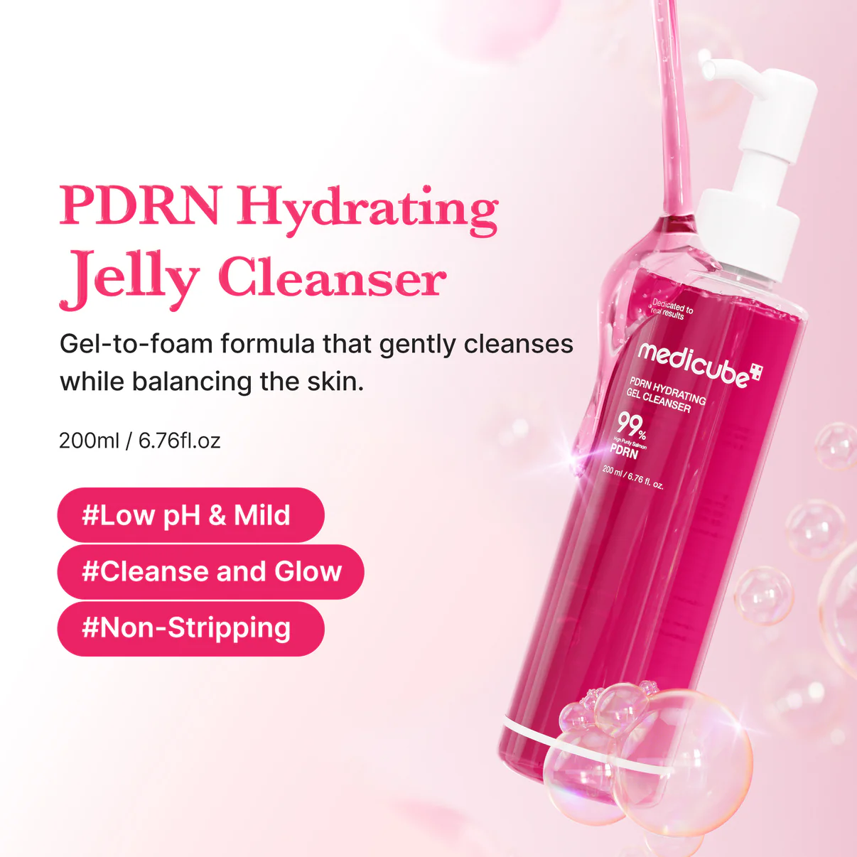Medicube PDRN Pink Gel Cleanser 200ml - Image 2