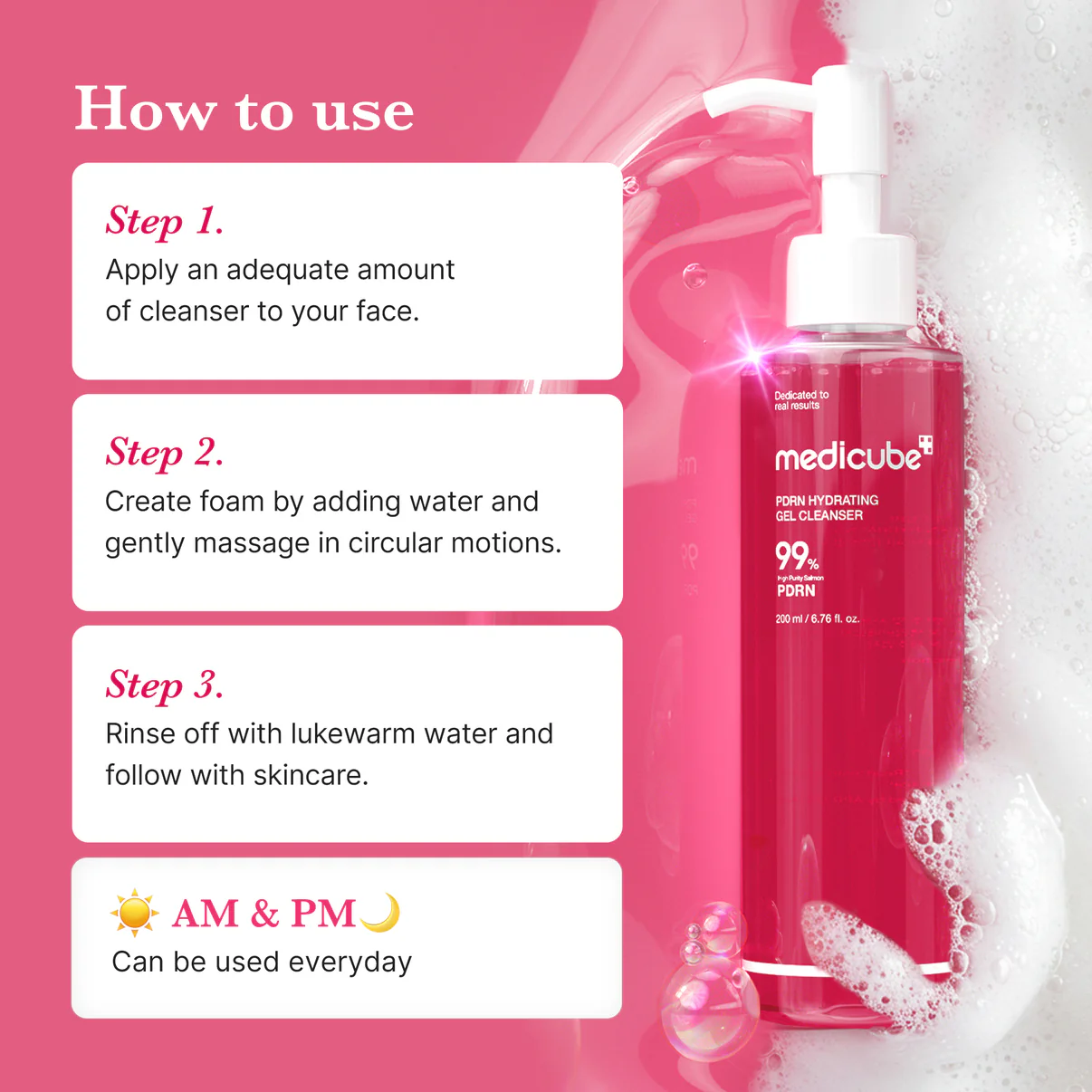 Medicube PDRN Pink Gel Cleanser 200ml - Image 5