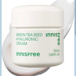 innisfree Green Tea Seed Hyaluronic Acid Cream with Skin Barrier Boosting Complex & Ceramide, Hydrating Korean Face Moisturizer Available in Sets & Jumbo 50ml