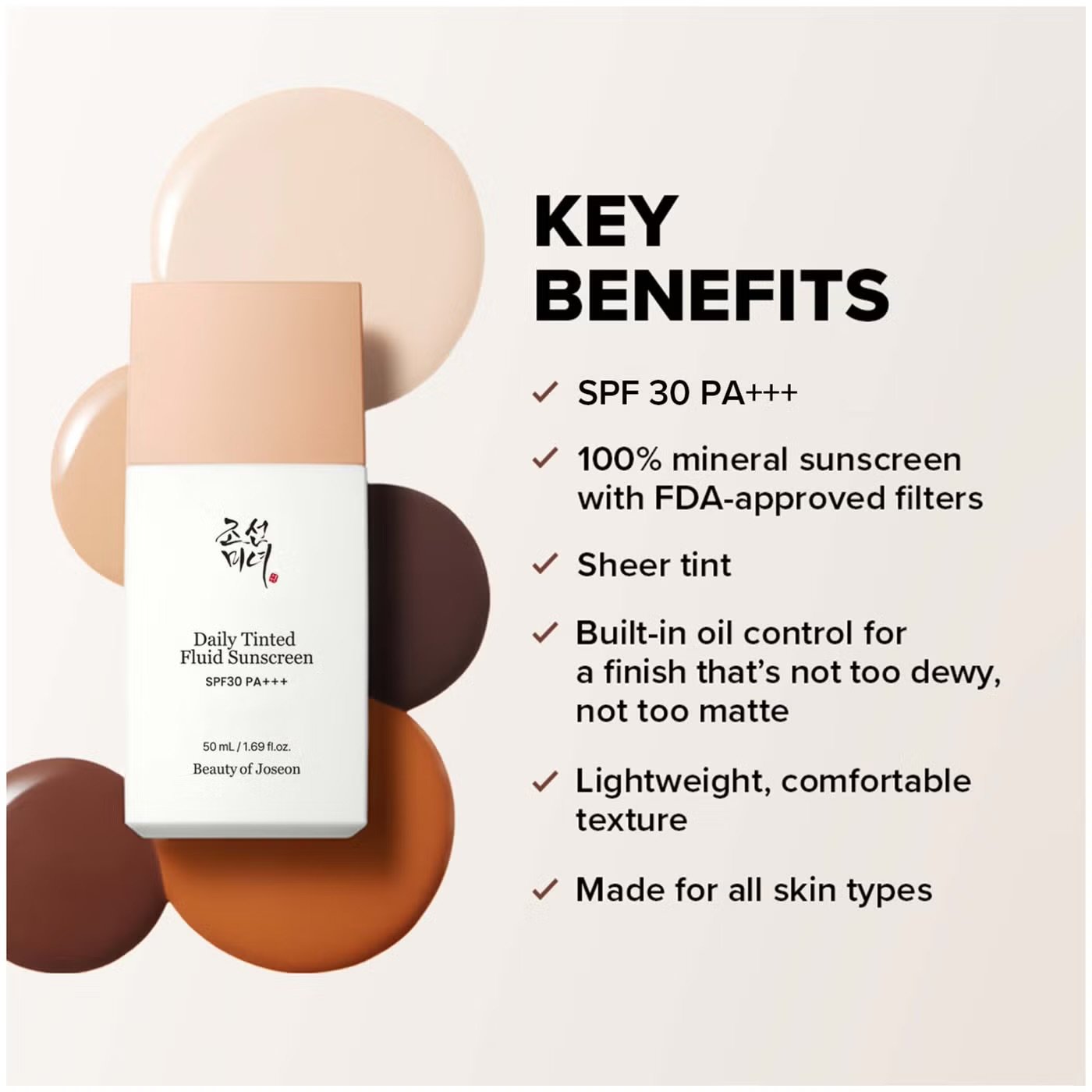 Beauty Of Joseon Daily Tinted Fluid Sunscreen SPF30 50ml No White Cast - Image 5