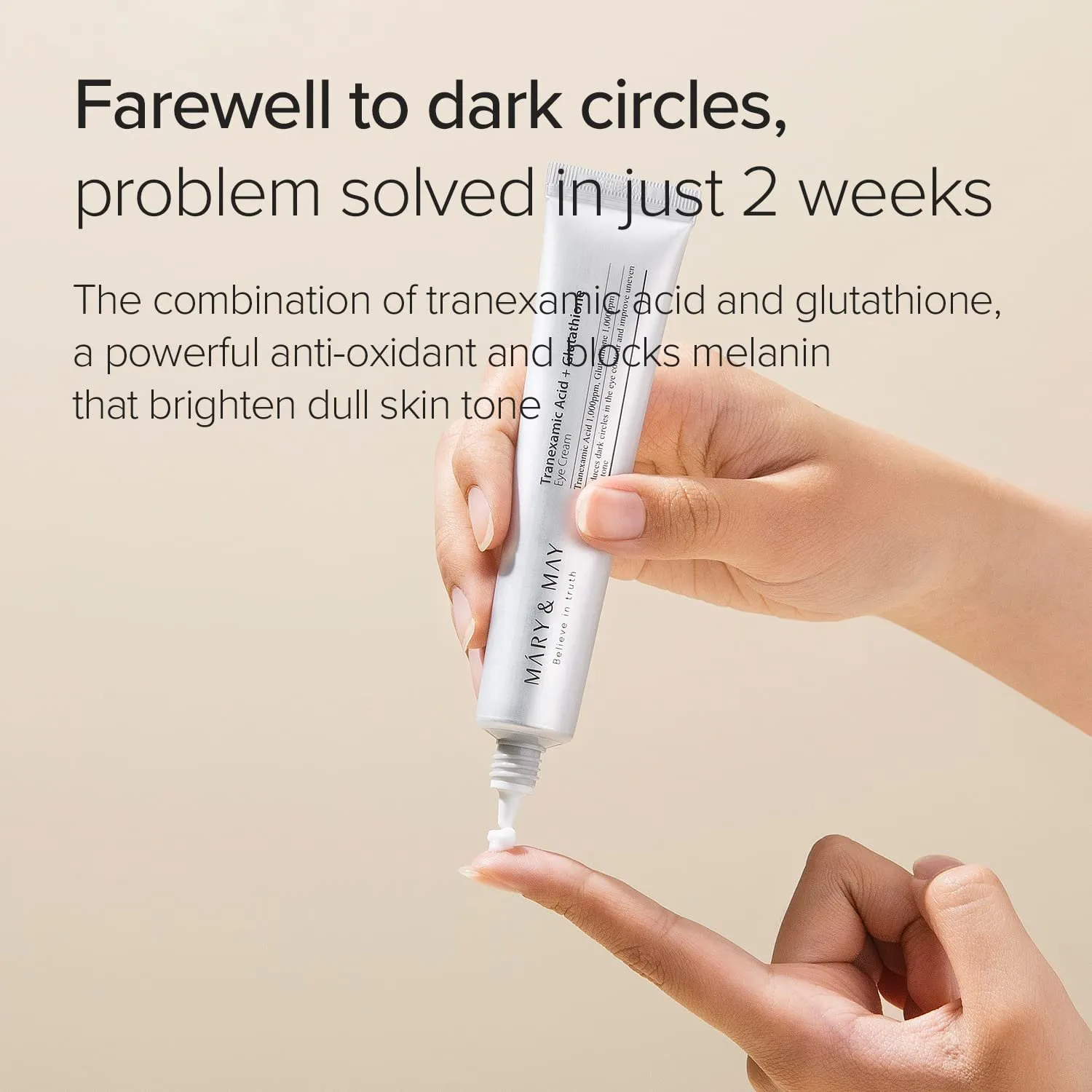 Mary&May TXA + Glutathione Under Eye Cream 1,000ppm dark circles & uneven tone face with niacinamide & vitC - Image 5