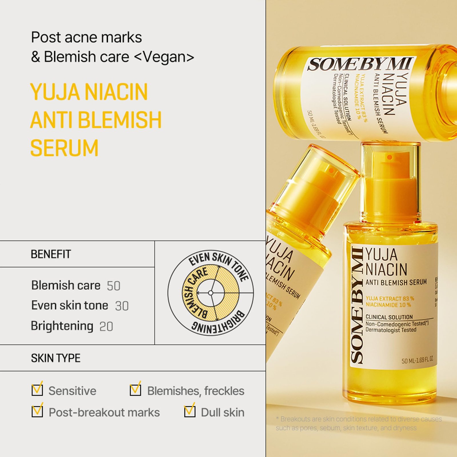 SOME BY MI Yuja Niacin Anti Blemish Serum – 1.69oz, 50ml - Image 6
